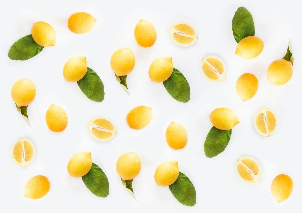 Bodegón limones vista desde arriba