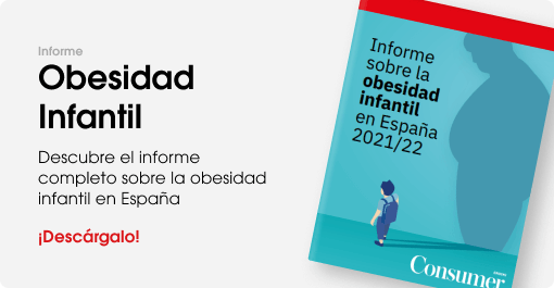 Banner informe sobre la obesidad infantil en España