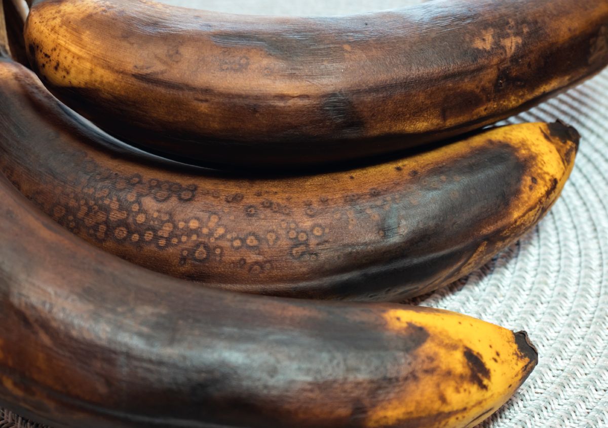 plátanos negros en la nevera