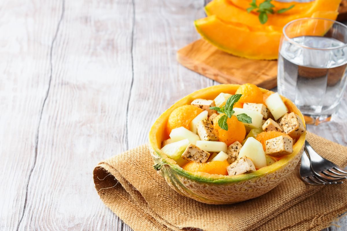 melón con especias y tofu