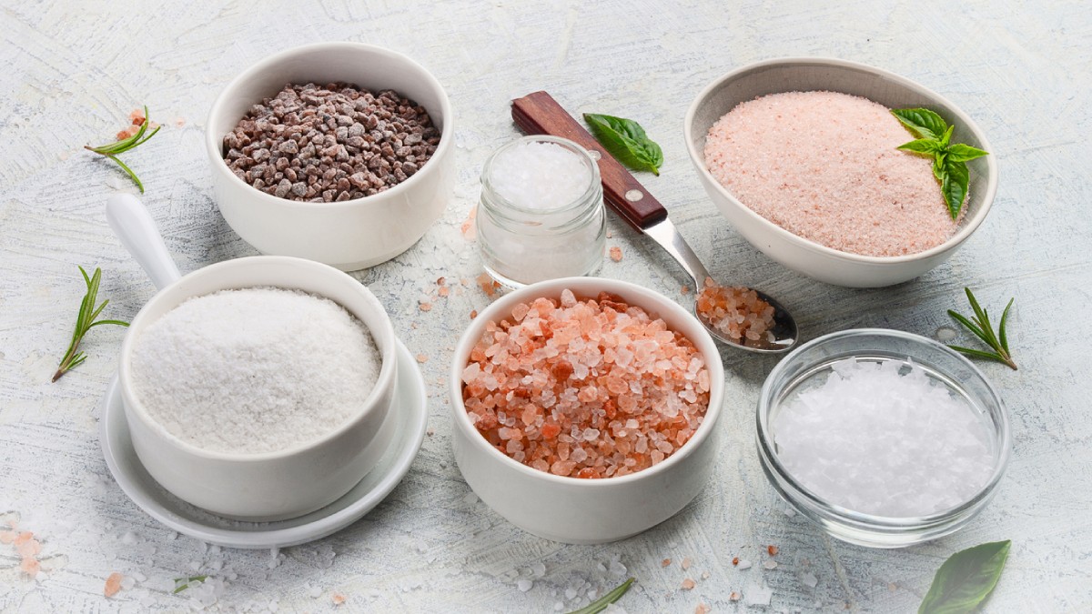 distintos tipos de sal de cocina