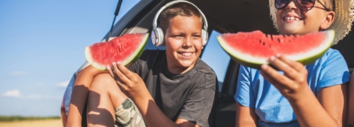 comer saludable en un viaje en coche