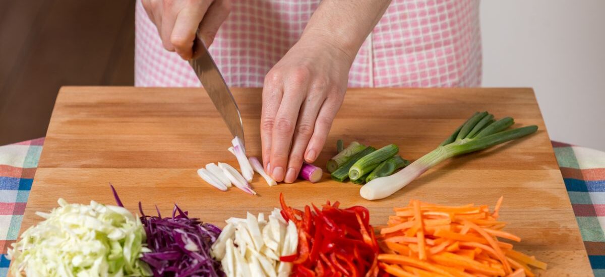 diferentes tipos de cortes de verduras