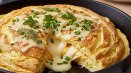 Tortilla de patatas rellena de queso