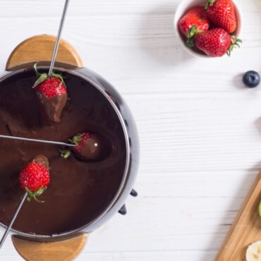 fondue de frutas y chocolate
