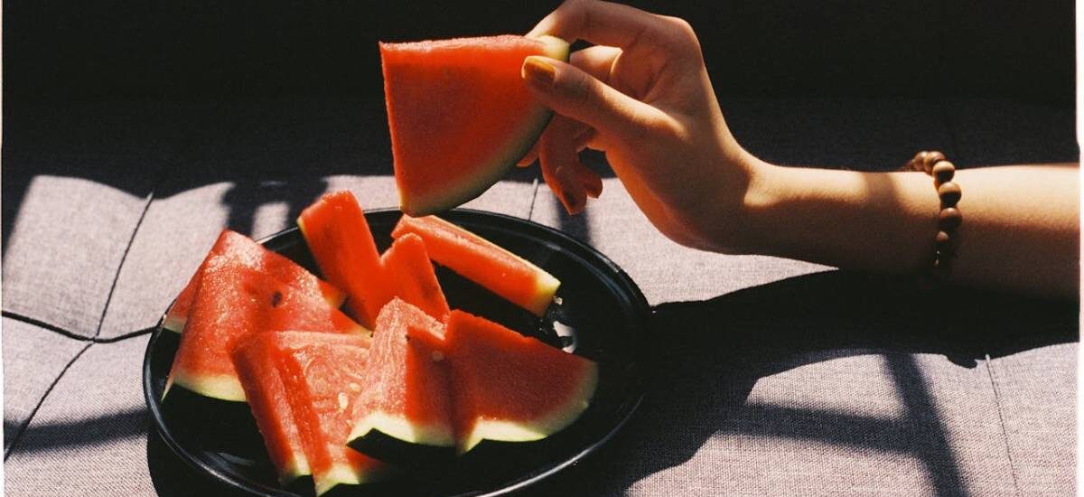sandia-calor fruta con agua para el calor