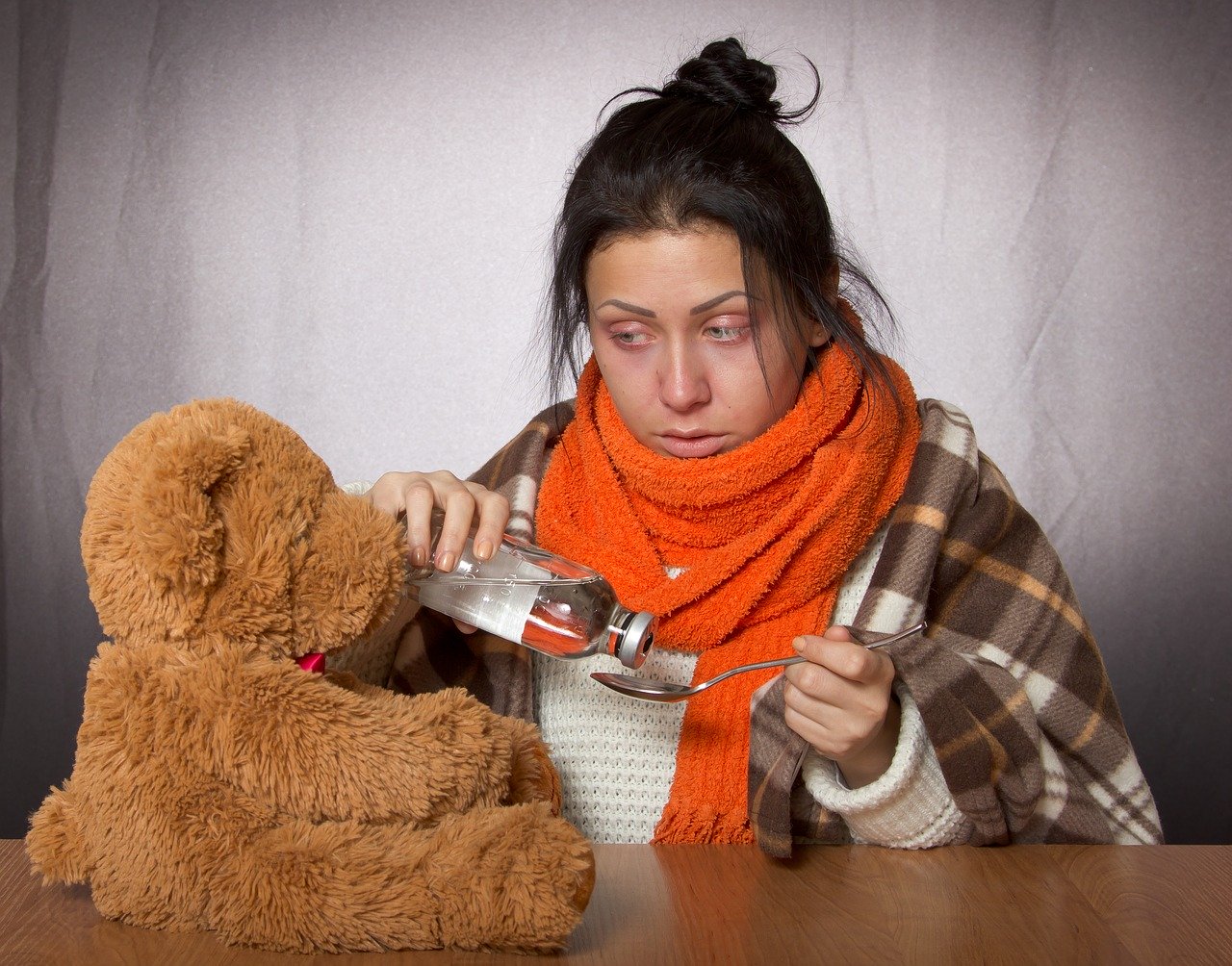 muller gripe arrefriado medicamento peluche