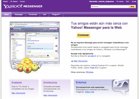 Yahoo! Messenger, muy básico pero con buenas ofertas
